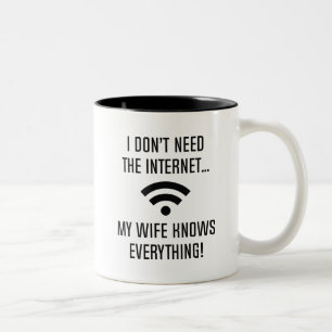 Ich brauche das Internet nicht Zweifarbige Tasse