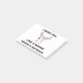 ICH BRAUCHE, DASS DU EINEN MOOSE BRAUCHST. POST-IT KLEBEZETTEL (angewinkelt)