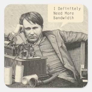 Ich brauche definitiv mehr Bandbreite Quadratischer Aufkleber