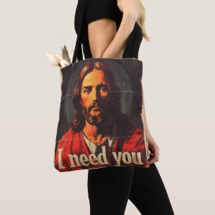 Ich brauche dich Christus Vintage Tasche