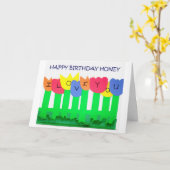 ICH BRAUCHE DICH NUR=GLÜCKLICH BIRTHDAY HONEY KARTE (Gelbe Blume)