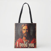 Ich brauche dich Vintag Christus Tasche (Vorderseite)