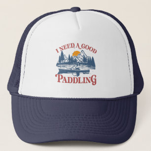 Ich brauche ein gutes Paddeln Retro Sunset Kanu Ka Truckerkappe