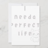 Ich brauche ein perfektes Leben Einladung (Vorderseite)