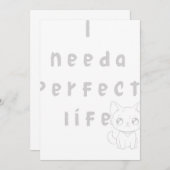 Ich brauche ein perfektes Leben Einladung (Vorne/Hinten)