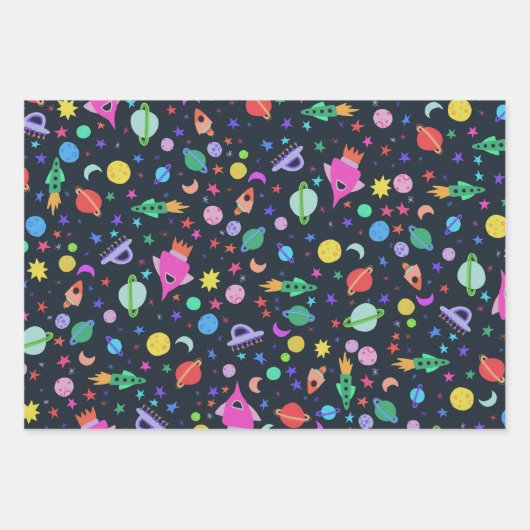 Ich brauche ein Raumflugplanmuster Niedlich Geschenkpapier Set (Vorderseite 2)