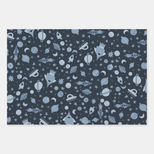 Ich brauche ein Raumflugplanmuster Niedlich Geschenkpapier Set (Vorderseite 2)