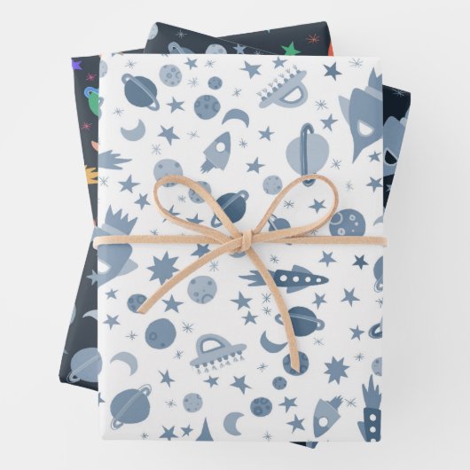 Ich brauche ein Raumflugplanmuster Niedlich Geschenkpapier Set (Beispiel)