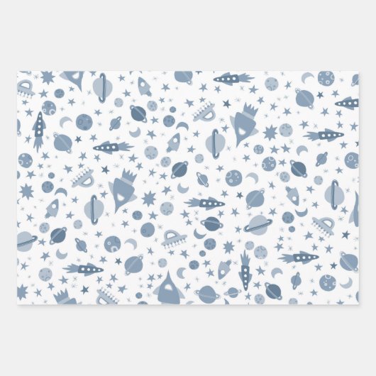 Ich brauche ein Raumflugplanmuster Niedlich Geschenkpapier Set (Vorderseite)