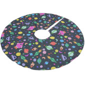 Ich brauche ein Raumflugzeug-Raumflugplanmuster Polyester Weihnachtsbaumdecke (Schrägansicht)