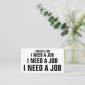 ICH BRAUCHE EINE ARBEIT VISITENKARTE (Stehend Vorderseite)