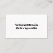 ICH BRAUCHE EINE ARBEIT VISITENKARTE (Rückseite)