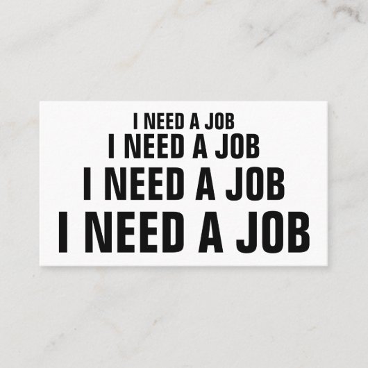 ICH BRAUCHE EINE ARBEIT VISITENKARTE (Vorderseite)