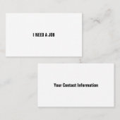 ICH BRAUCHE EINE ARBEIT VISITENKARTE (Vorne/Hinten)