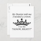 Ich brauche eine Krone Postkarte (Vorne/Hinten)