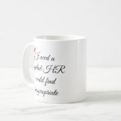 Ich brauche eine Umarmung, die für Personalverantw Kaffeetasse (Vorderseite Links)