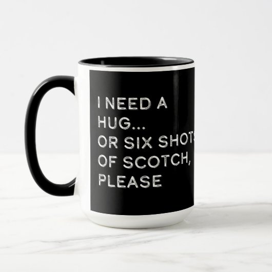 Ich brauche eine Umarmung oder sechs Shots von Sco Tasse (Links)