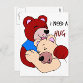 Ich brauche eine Umarmung Postkarte (Vorne/Hinten)