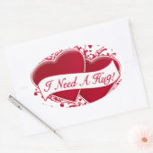 Ich brauche eine Umarmung! Rote Herzen Ovaler Aufkleber (Umschlag)