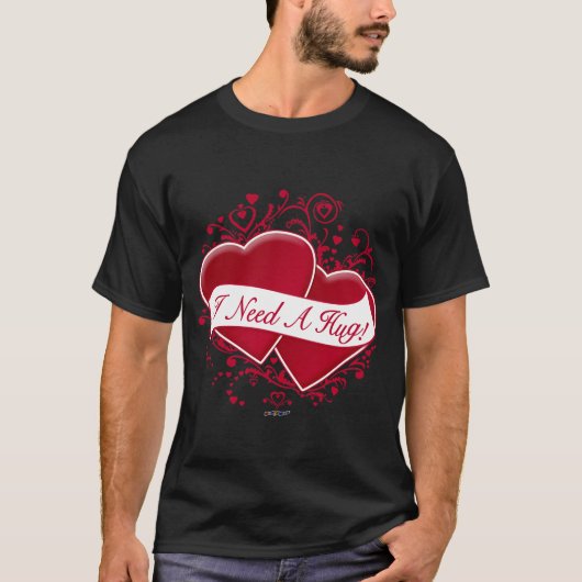 Ich brauche eine Umarmung! Rote Herzen T-Shirt (Vorderseite)