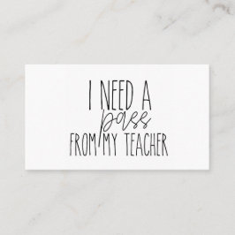 Ich brauche einen Ausweis von meinem Lehrer.karte Visitenkarte