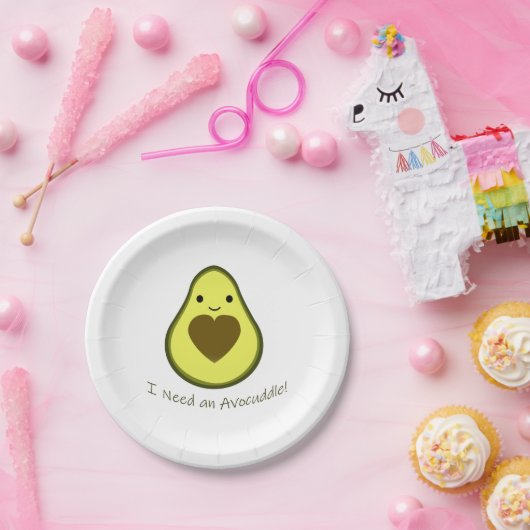 Ich brauche einen Avocuddle Niedlich Kawaii Avocad Pappteller (Party)