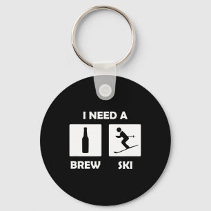Ich brauche einen Brewski-Funny Beer Drinking Skie Schlüsselanhänger