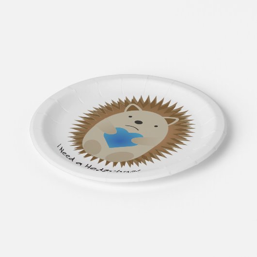 Ich brauche einen Hedgehug-Igel Pappteller (Schrägansicht)