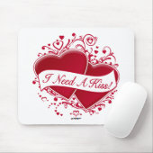 Ich brauche einen Kuss! Rote Herzen Mousepad (Mit Mouse)