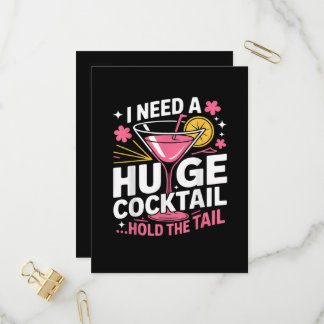 Ich brauche einen riesigen Cocktail Lustig Einladungspostkarte