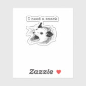 Ich brauche einen Snack - Crazy Possum Meme Design Aufkleber (Blatt)