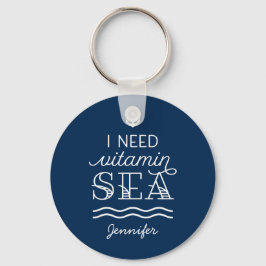 Ich brauche einen Vitamin Sea Custom Navy Button S Schlüsselanhänger