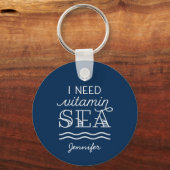Ich brauche einen Vitamin Sea Custom Navy Button S Schlüsselanhänger (Vorderseite)