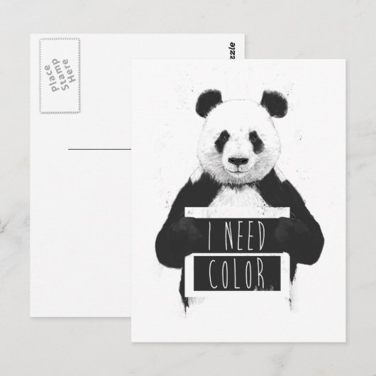 Ich brauche Farbe Postkarte (Vorne/Hinten)