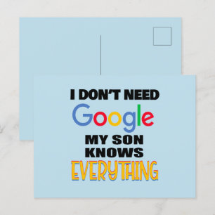 Ich brauche Google nicht, mein Sohn weiß alles Postkarte
