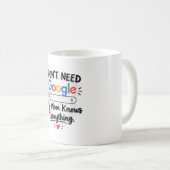 Ich brauche Google nicht, meine Mutter weiß alles Kaffeetasse (VorderseiteRechts)
