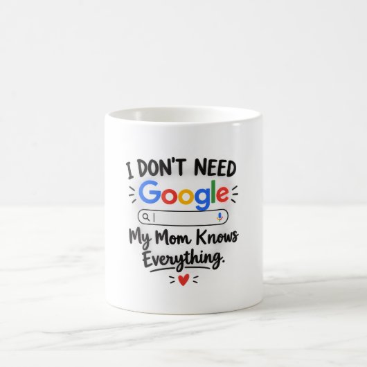 Ich brauche Google nicht, meine Mutter weiß alles Kaffeetasse (Mittel)