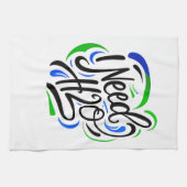 Ich brauche H2O-Skript Geschirrtuch (Horizontal)