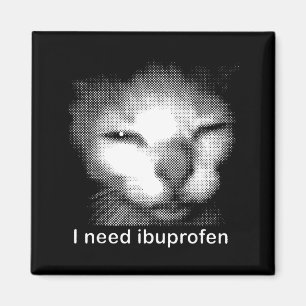 Ich brauche Ibuprofen Katzen-Meme Lustige alberne Magnet