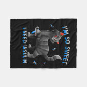 Ich brauche Insulin Fun Cat Diabetes Awarene Fleecedecke (Vorderseite (Horizontal))