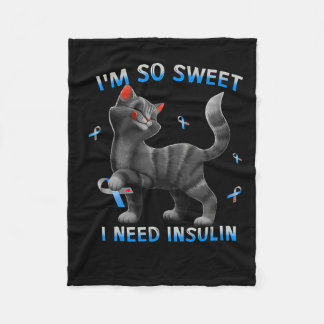 Ich brauche Insulin Fun Cat Diabetes Awarene Fleecedecke