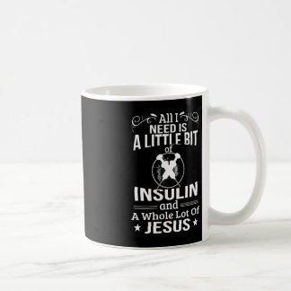 Ich brauche Insulin und Jesus Fun Diabetiker Typ 1 Kaffeetasse