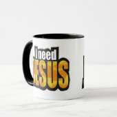 Ich brauche JESUS - Christlich Tasse (Vorderseite Links)