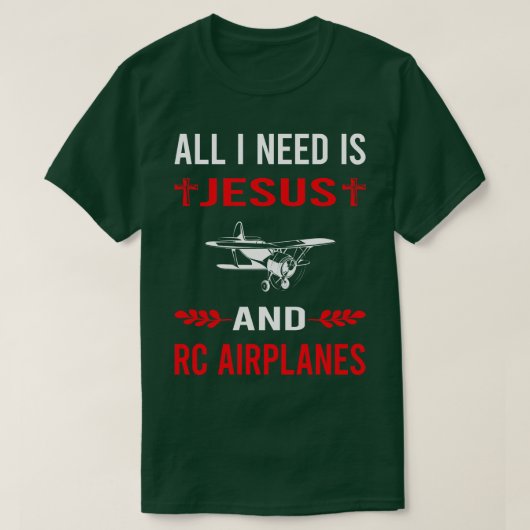 Ich brauche Jesus und RC Flugzeug Flugzeug-Flugzeu T-Shirt (Design vorne)