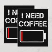 Ich brauche Kaffee lustige Kaffeebecher Batterie B (Vorne/Hinten)