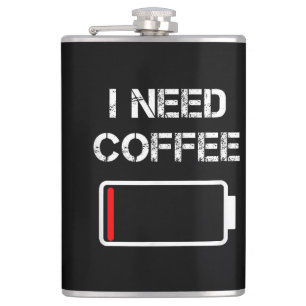 Ich brauche Kaffee lustige Kaffeebecher Batterie B Flachmann