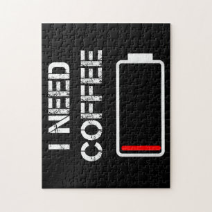 Ich brauche Kaffee lustige Kaffeebecher Batterie B Puzzle