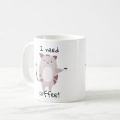 Ich brauche Kaffee | Niedlich Lazy Cat Kaffeetasse (Vorderseite Links)