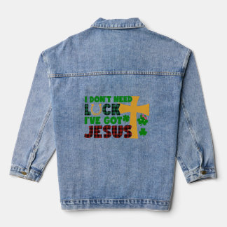Ich brauche kein Glück, ich habe Jesus Baby Got Jeansjacke