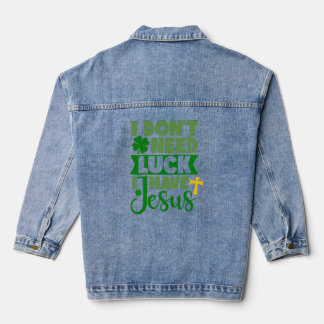 Ich brauche kein Glück, ich habe Jesus Jeansjacke